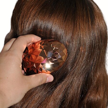 Rose Gold Saç Düzleştirici Tarak Geniş Aralıklı Her Saç Tipine Uygun Fırçalı Saç Düzleştirici (3877)